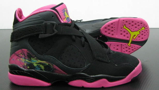 black and pink jordan 8