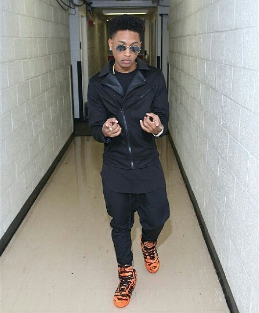 Jacob Latimore wearing adidas Originals JS Tiger