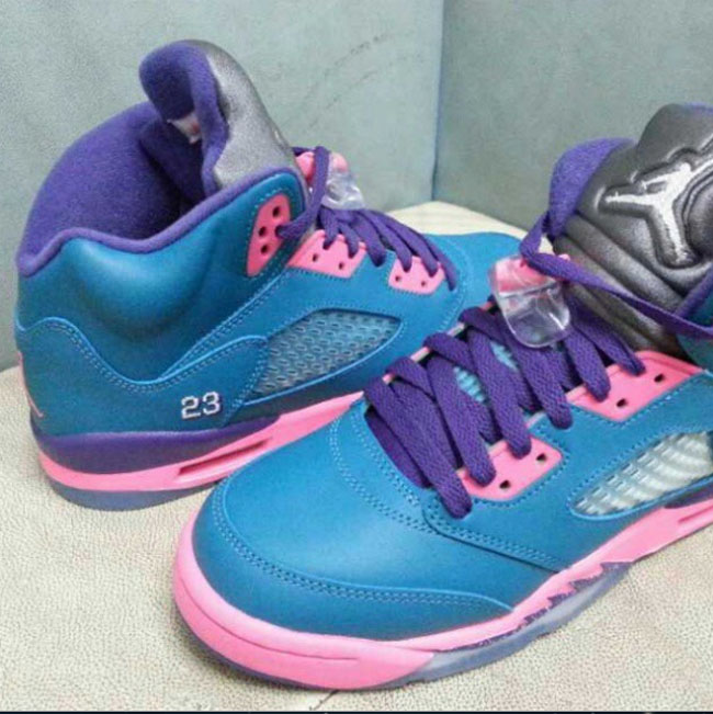 Air Jordan 5 GS in Blue / Purple / Pink 