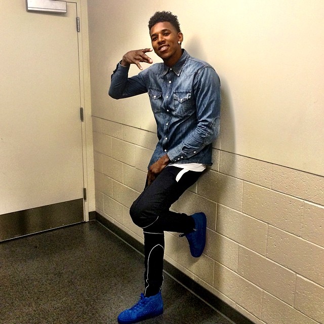 Nick Young wearing Christian Louboutin Louis Flat