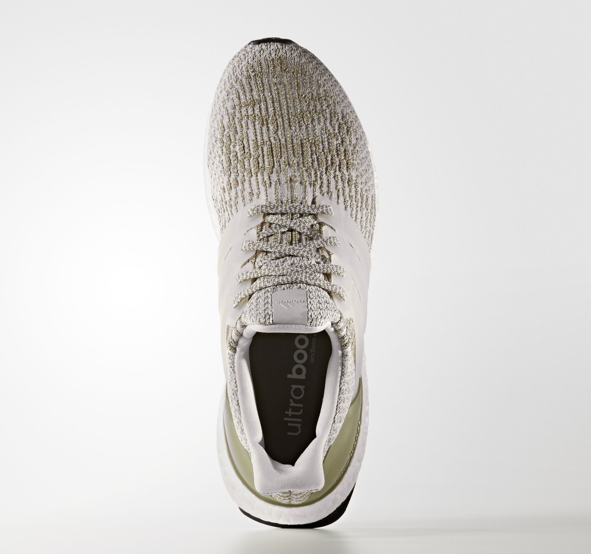 Adidas Ultra Boost White Olive Gold Top