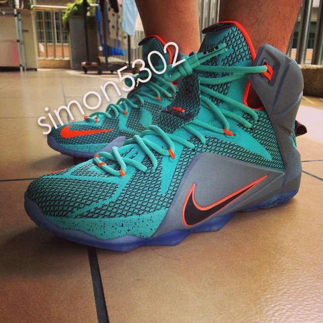 Nike LeBron XII 12 Teal/Grey-Orange Sample (14)