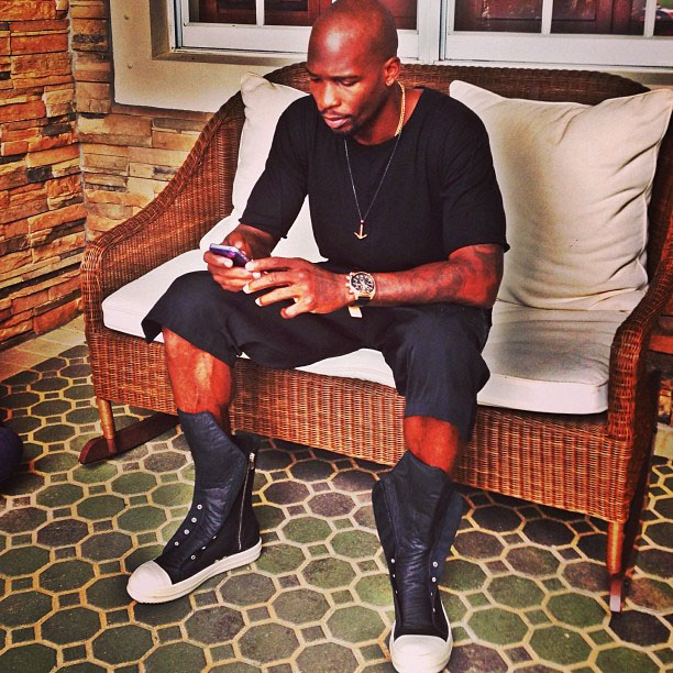 Chad Johnson wearing Rick Owens Ramones