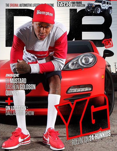 YG wearing Nike Cortez