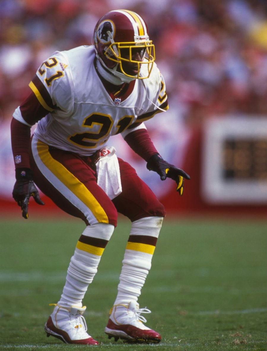 Deion Sanders wearing Air Jordan XI 11 Redskins PE (5)