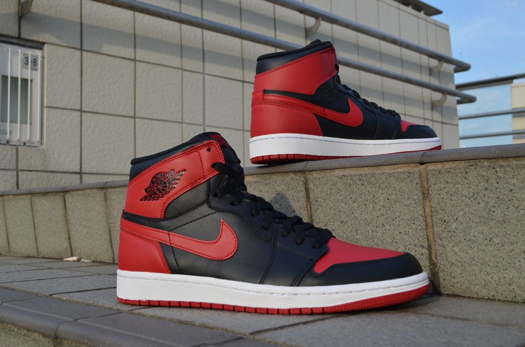 jordan retro 1 high og black and red