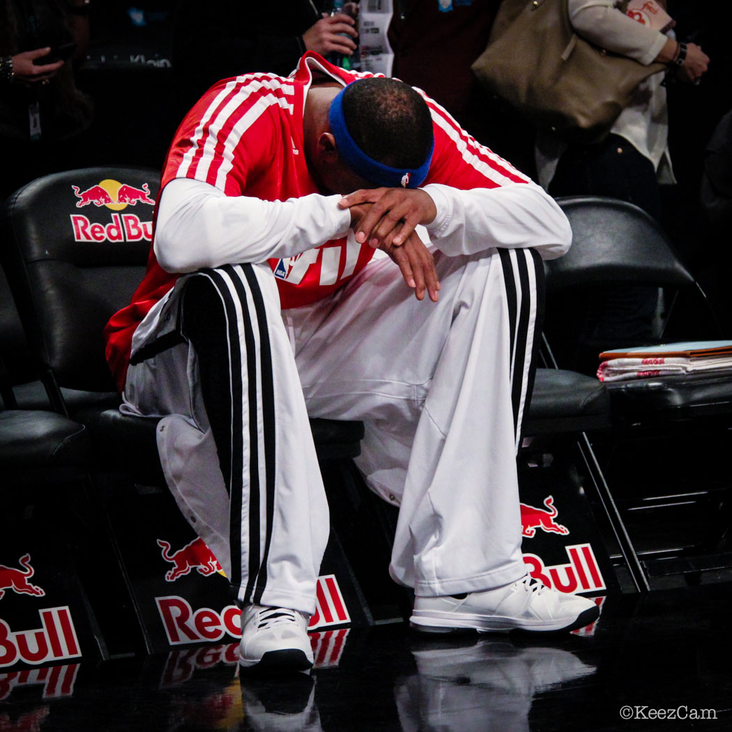 Sole Watch // Up Close At Barclays for Nets vs Cavs - Paul Pierce wearing Nike Air Legacy 3 Home