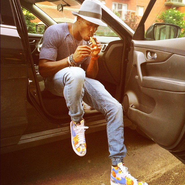 Chad Johnson wearing Nike Blazer Mid Chicago