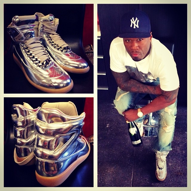 50 Cent wearing Maison Martin Margiela 22 Replica Silver