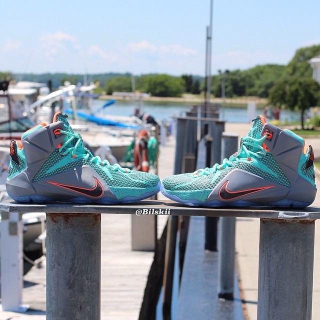 Nike LeBron XII 12 Teal/Grey-Orange Sample (2)