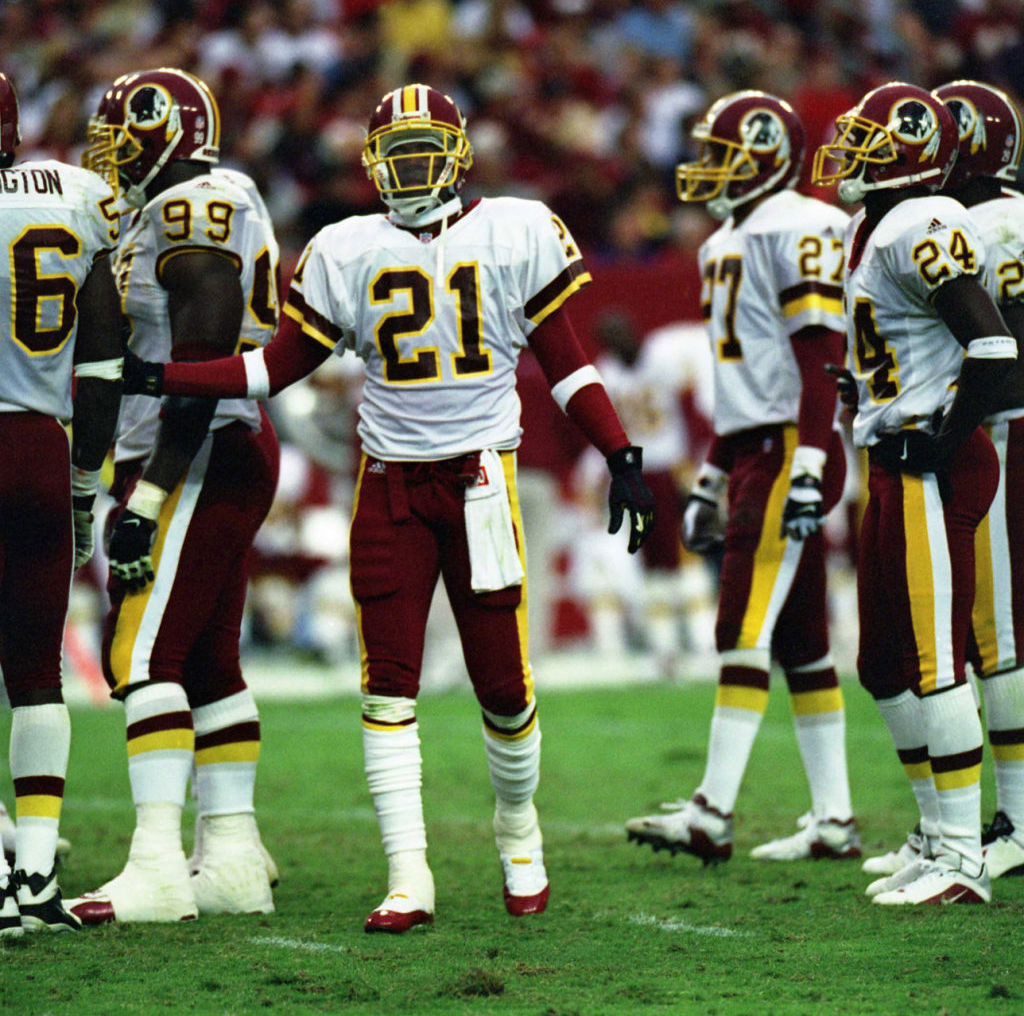 Deion Sanders wearing Air Jordan XI 11 Redskins PE (8)