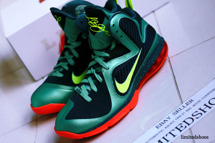 Nike LeBron 9 Cannon Volt Slate Blue Team Orange 469764-004 3