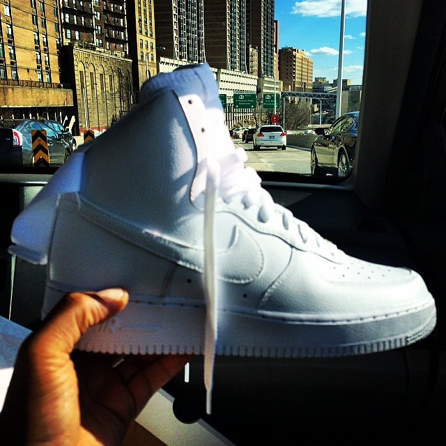 Vado wearing Nike Air Force 1 Hi White