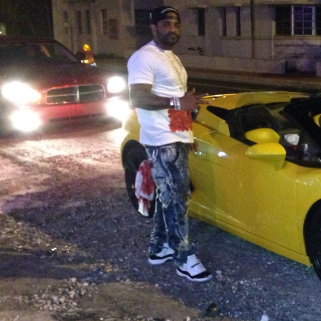 Jim Jones wearing Air Jordan XI 11 Concord