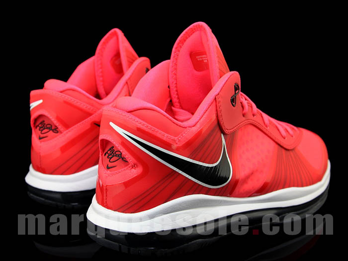 Nike Air Max LeBron 8 V/2 Low Solar Red White Black 456849-600