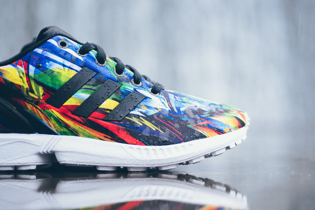 multi colored adidas zx flux