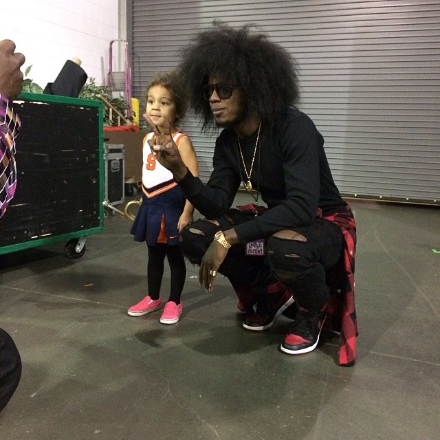 Trinidad James wearing Air Jordan 1 Retro Black/Red