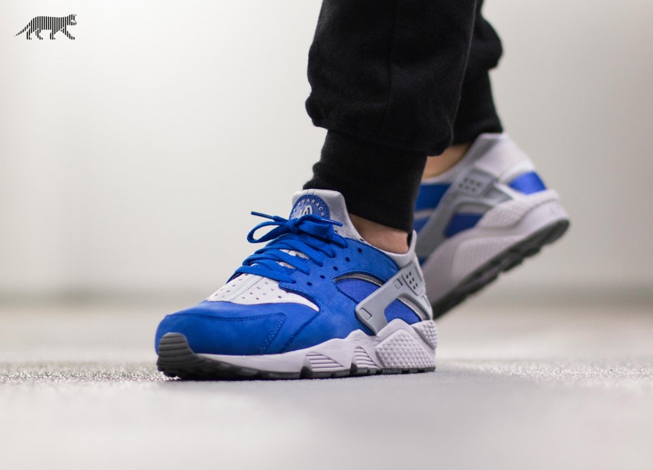 nike huarache blue and grey