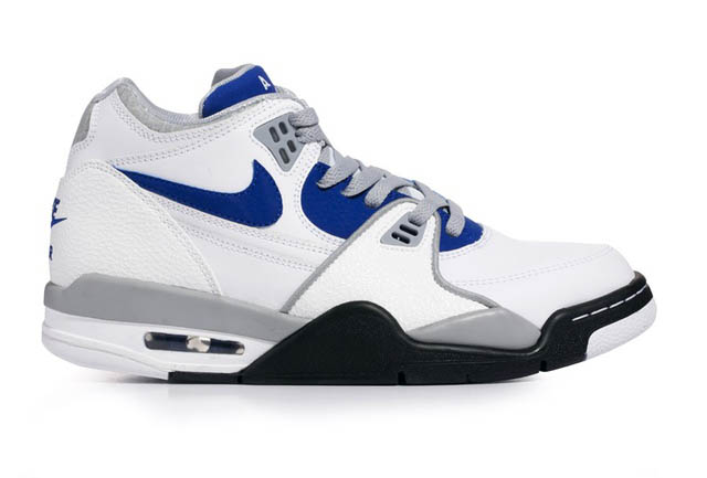 Nike air flight blue best sale and white