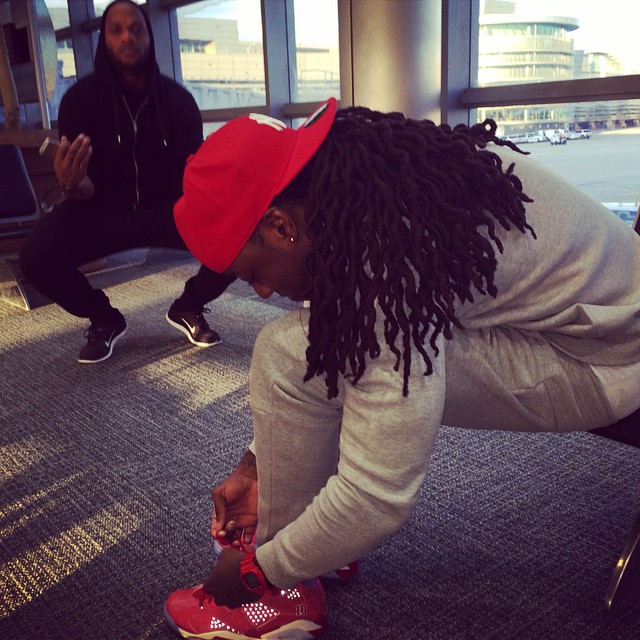 Ace Hood wearing Air Jordan VI 6 Slam Dunk