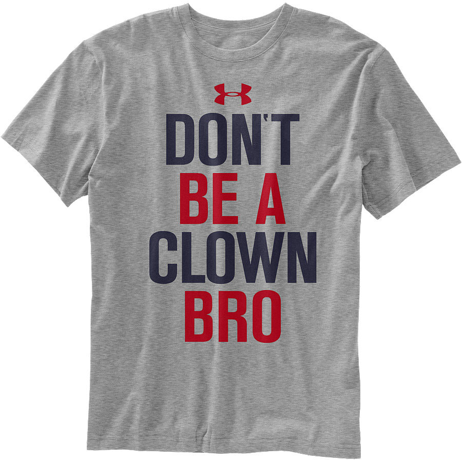 Under Armour Bryce Harper Don't Be A Clown, Bro T-Shirt True Grey Heather Front