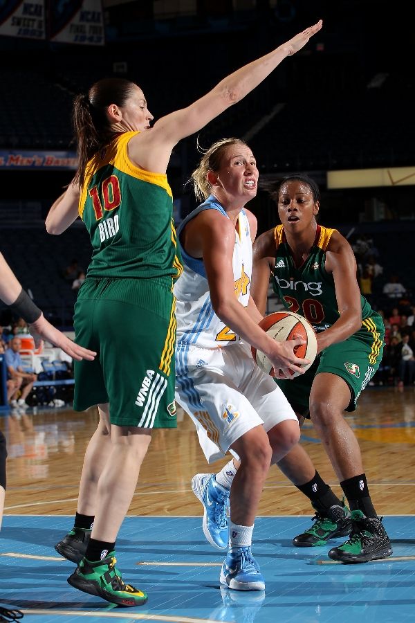 Sue Bird wearing Nike Zoom Soldier VI; Camille Little wearing Nike LeBron 9