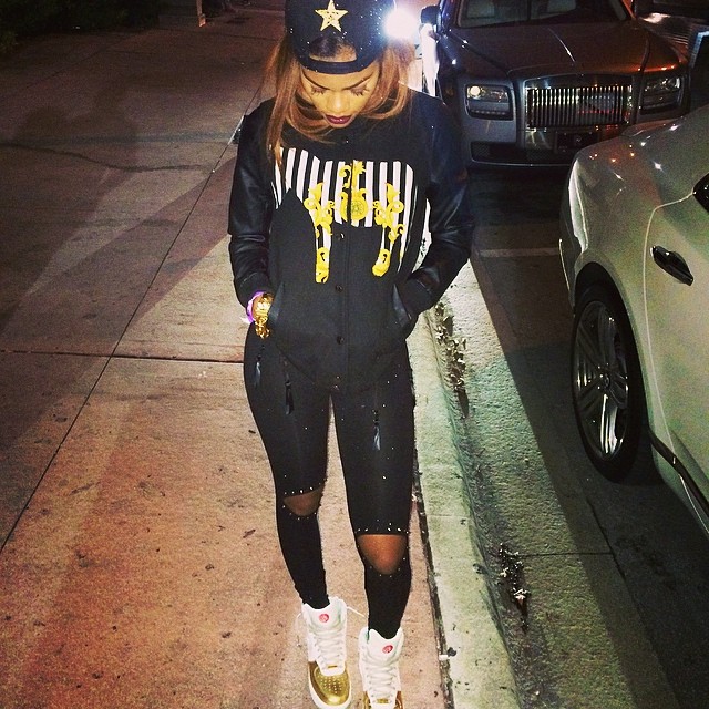 Teyana Taylor wearing Nike Air Force 1 Hi Year of the Horse