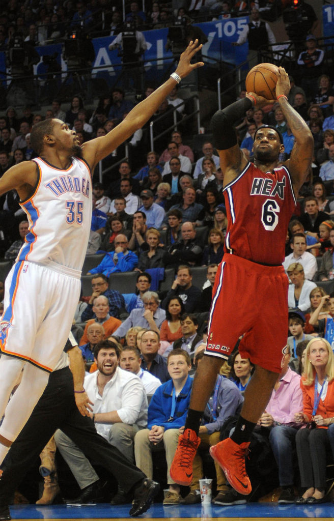 LeBron James wearing Nike LeBron X Red Suede (1)