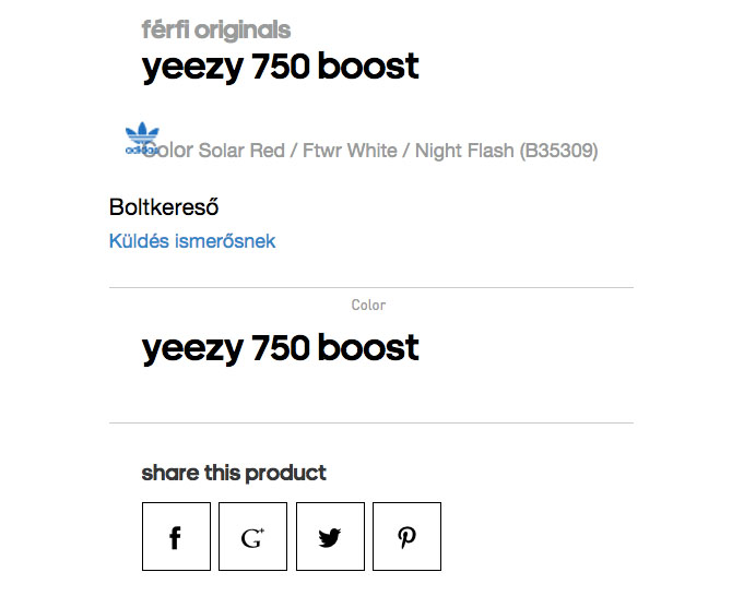 adidas Yeezy 750 Boost Solar Red B35309