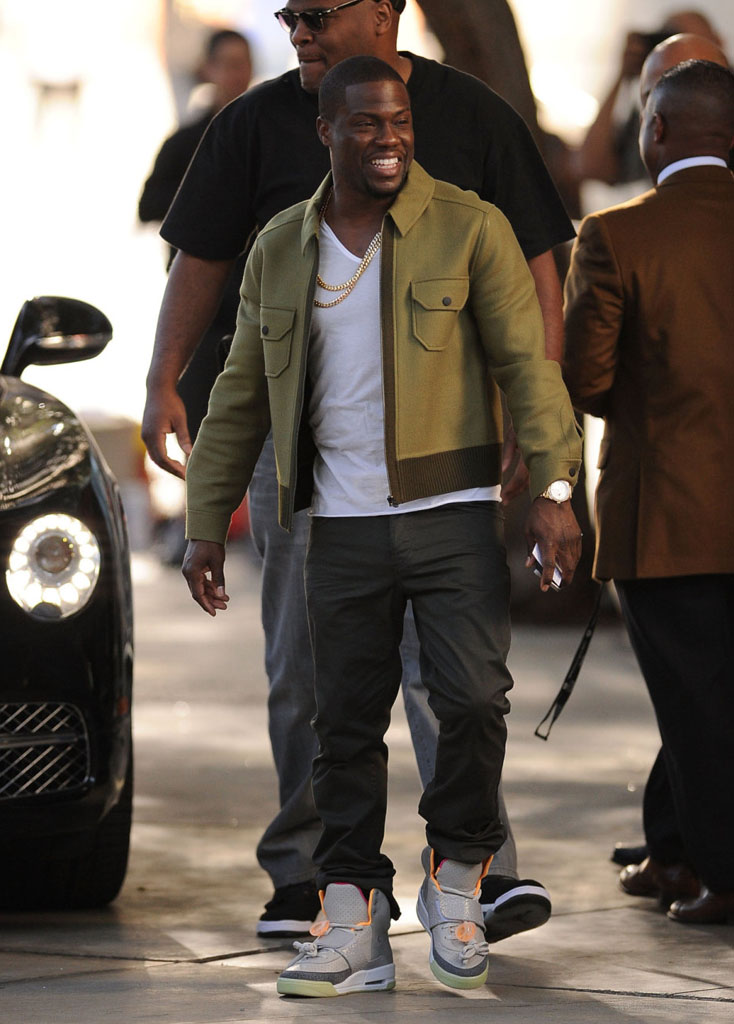 Kevin Hart wearing Nike Air Yeezy Zen Grey