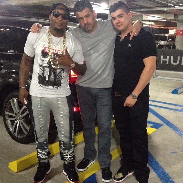 Da Real Lambo wearing Air Jordan 11 XI Retro Black/Red