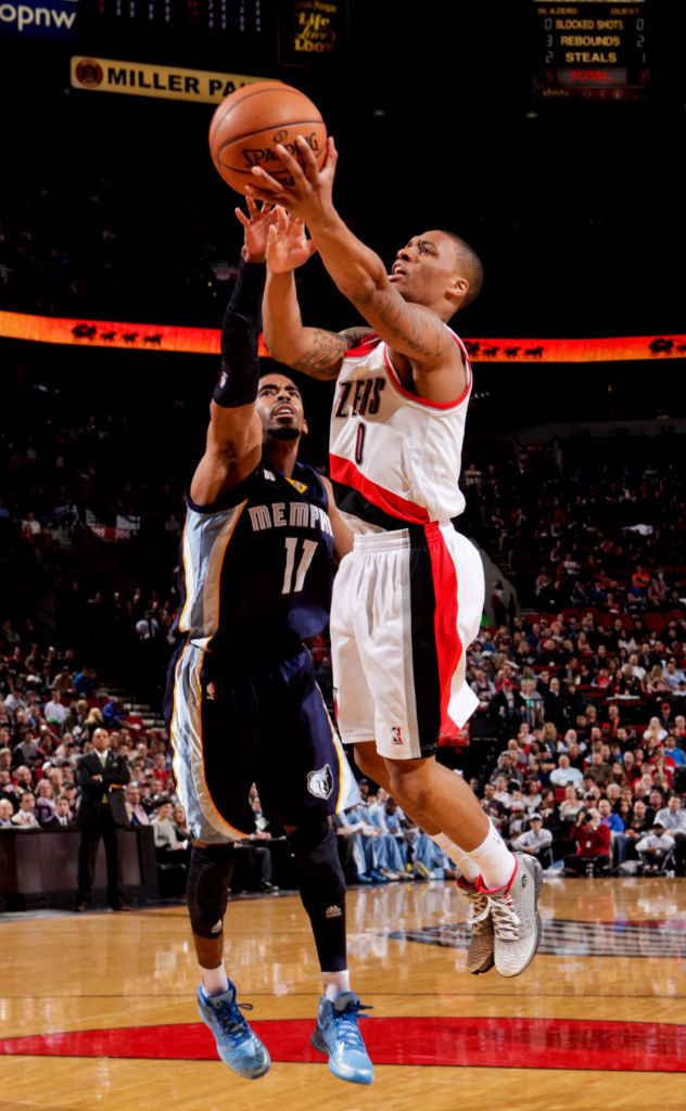 Mike Conley & Damian Lillard wearing adidas Rose 3.5