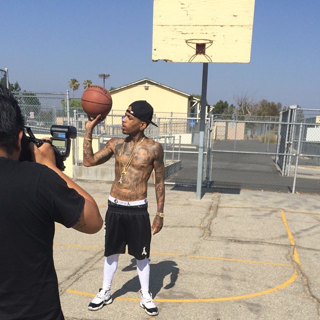 Kid Ink wearing Air Jordan XI 11 Concord