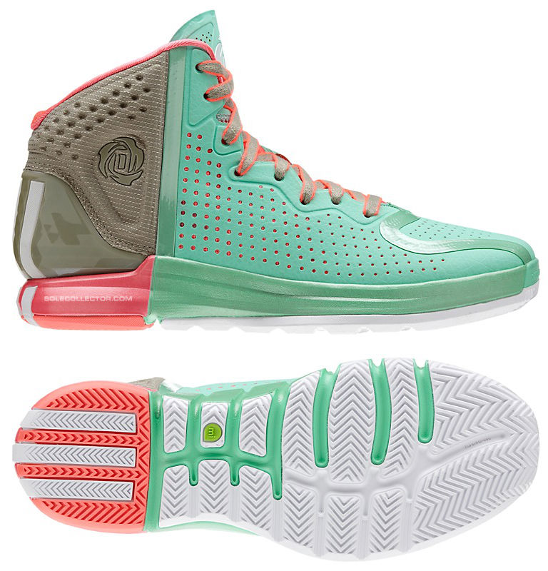 Derrick Rose Wears adidas D Rose 4 Green Brown Pink (7)