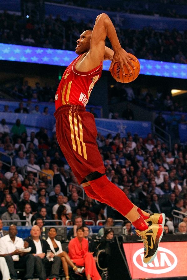 Russell Westbrook wearing Nike Zoom Hyperenforcer Galaxy
