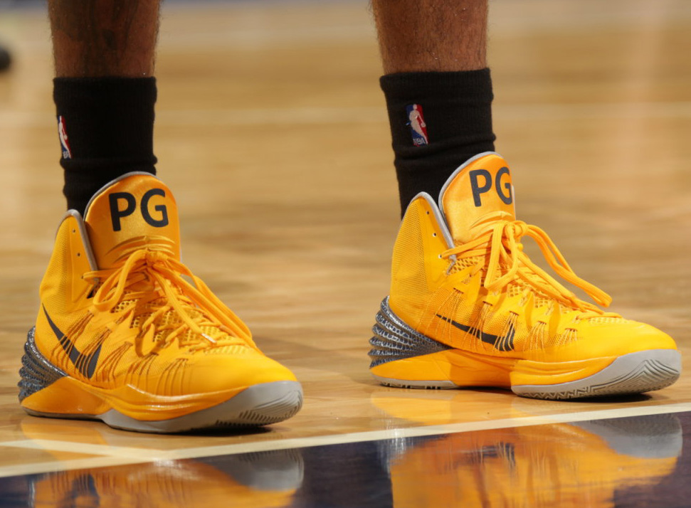 Paul George Wears Nike Hyperdunk 2013 PE Sole Watch Complex