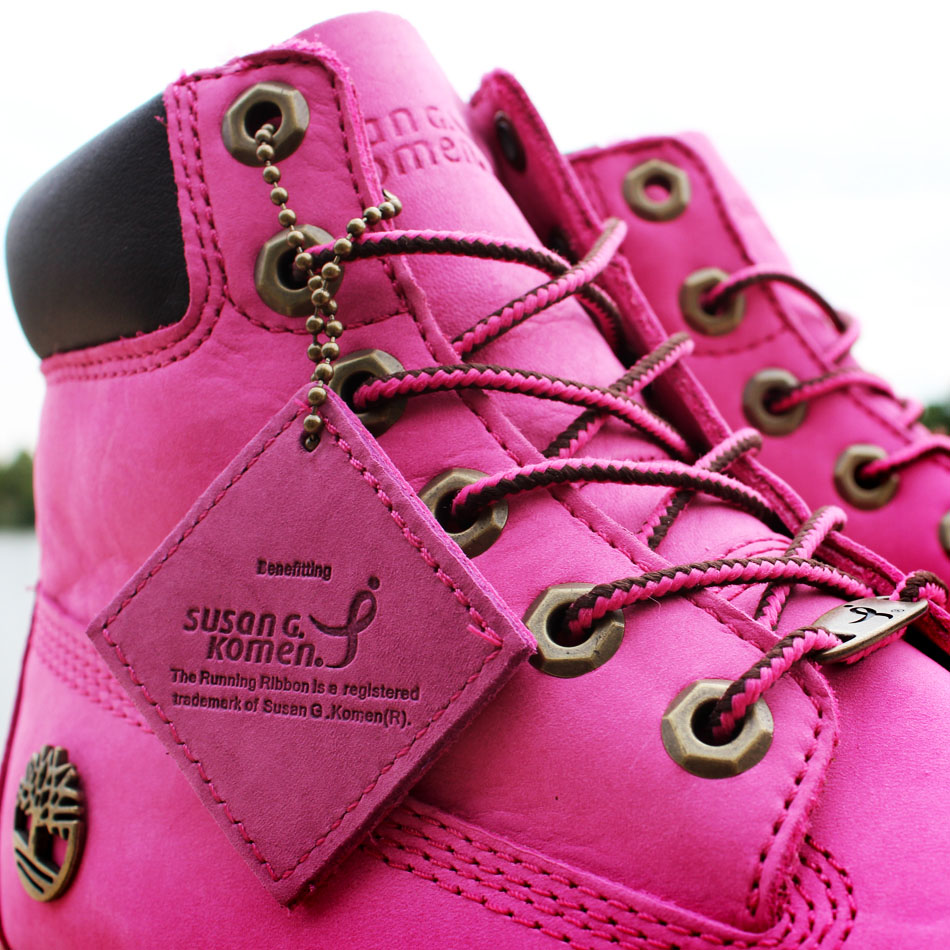 Pink breast cancer store timberland boots