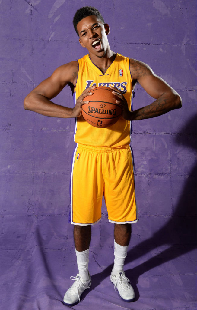 Nick Young wearing Nike Kobe 8 System