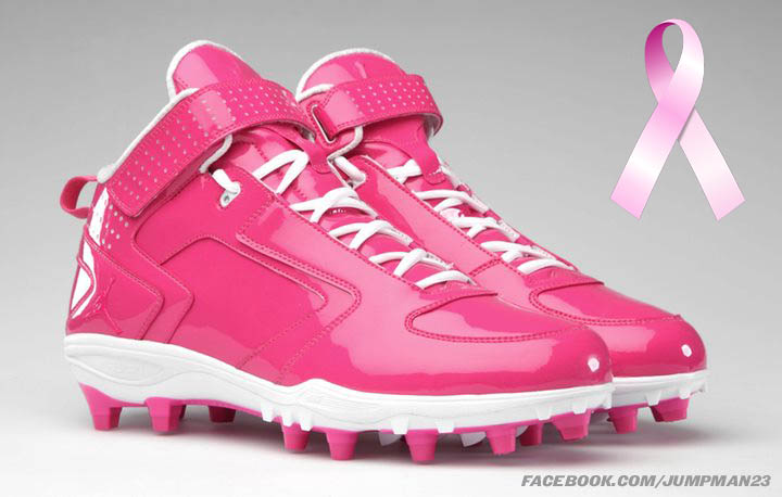 Pink high top football hot sale cleats