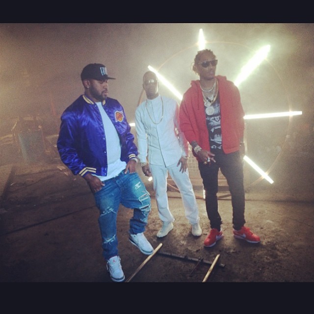 Mike Will Made It wearing Air Jordan III 3 Cement; Future wearing Nike Cortez Red