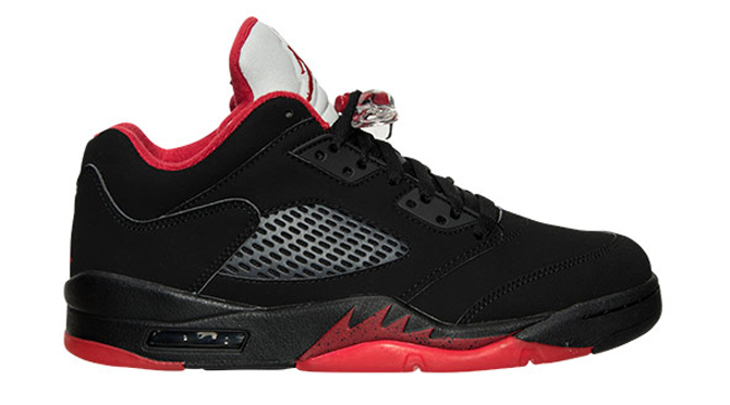 jordan 5 low black red