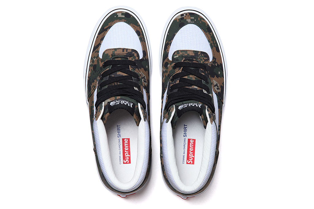 vans half cab supreme x cdg digi camo olive