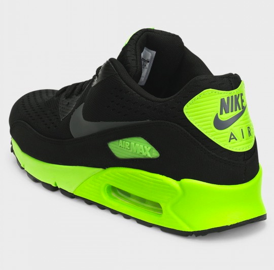 lime green and black sneakers