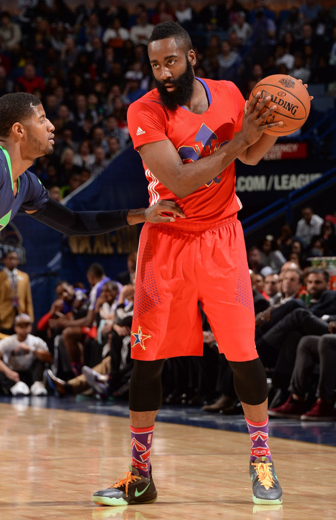 James Harden wearing Nike Zoom Crusader All-Star PE