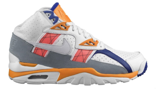 nike air trainer sc high navy blue orange