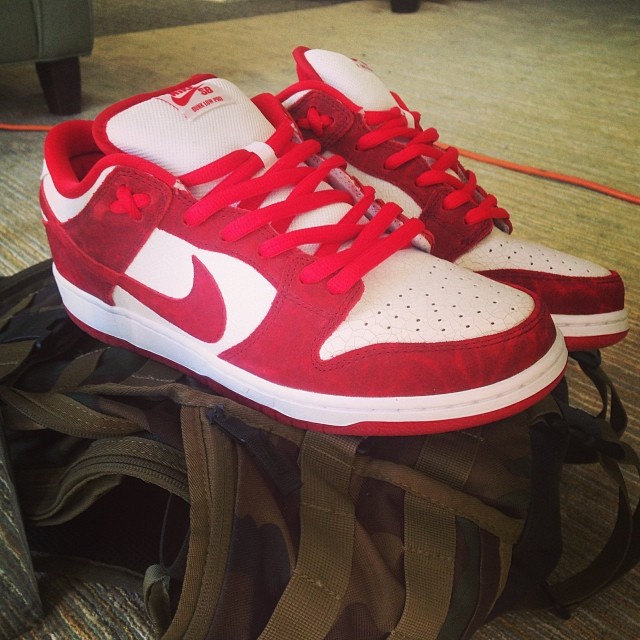 Nick Hogan wearing Nike Dunk Low SB Valentines Day