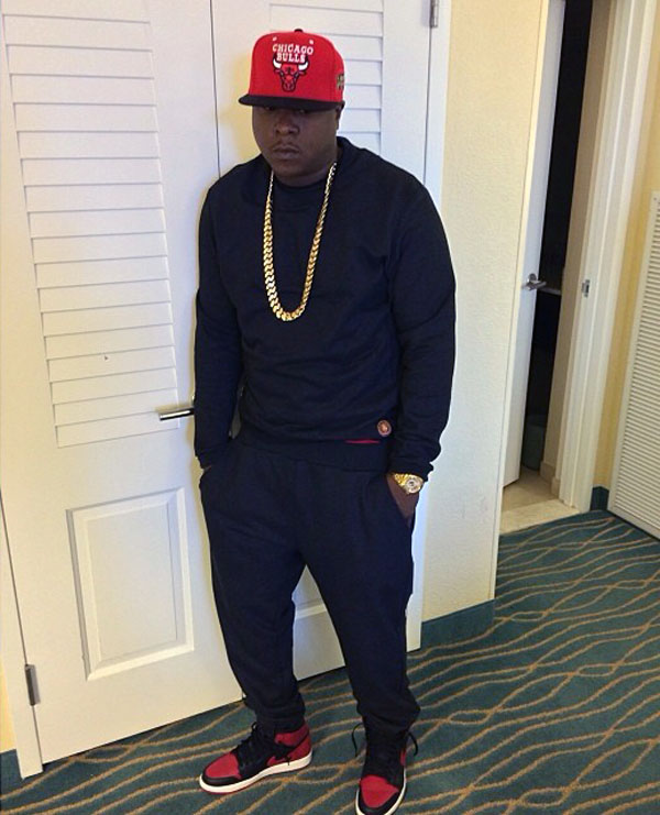 Jadakiss wearing Maison Martin Margiela Leather/Suede High Top Sneakers On  Feet