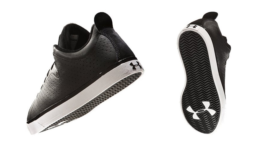 under armour black leather shoes