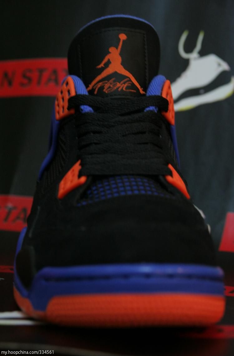 Air Jordan 4 IV Cavs Knicks Shoes Black Orange Blaze Old Royal 308497-027 (7)