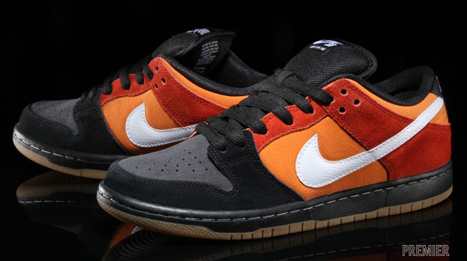 orange and black nike sb